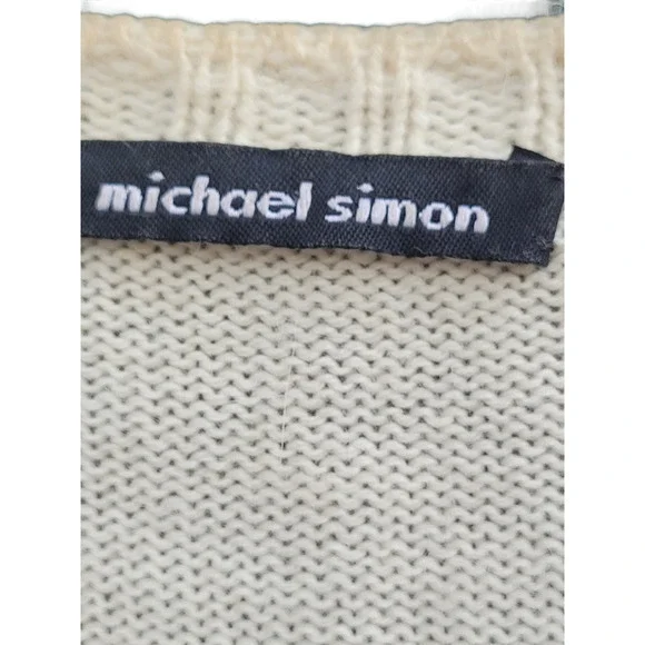 Vintage 80s Michael Simon Knit Beaded Glam Coquette Cardigan Sweater Jacket‎